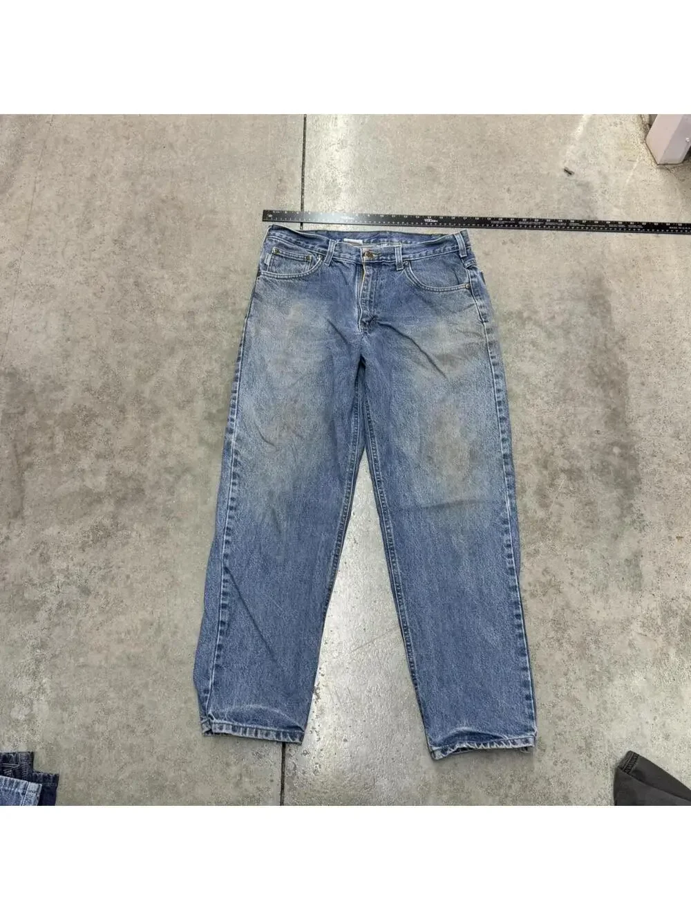 vintage carhartt faded blue relaxed baggy fit jeans size 34 x 30